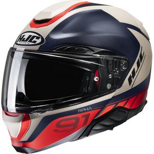 Casco moto pieghevole HJC RPHA 91 Rafino MC1SF rosso-blu-beige