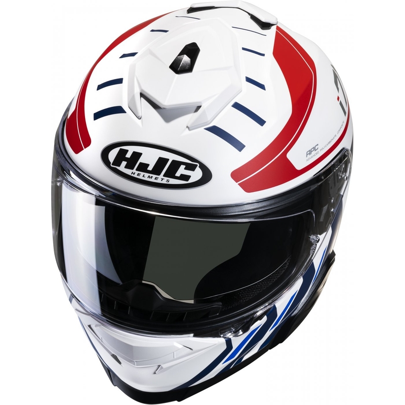 Casco moto integrale HJC i71 Simo MC21SF rosso-blu-bianco