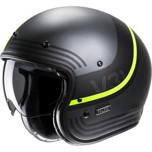 Casco moto aperto HJC V31 Byron MC3HSF nero-grigio-giallo fluo