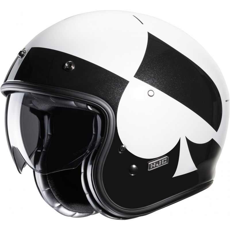 Casco moto aperto HJC V31 Kuz MC5 bianco e nero Saldi