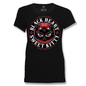 T-shirt donna Cuore nero Kitty Saldi