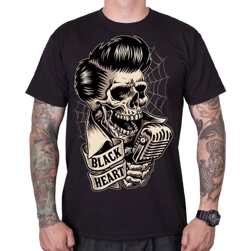 Camicia Rockabilly da uomo con cuore nero