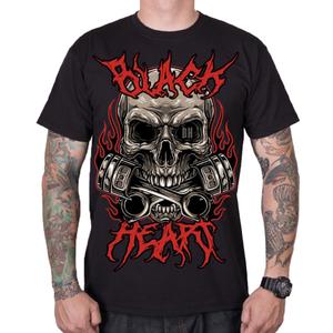 T-shirt da uomo Cuore nero Testa di metallo