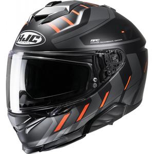 Casco moto integrale HJC i71 Simo MC6HSF nero-grigio-arancio