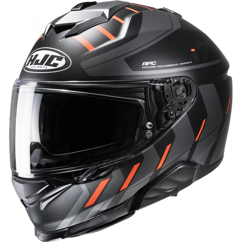 Casco moto integrale HJC i71 Simo MC6HSF nero-grigio-arancio