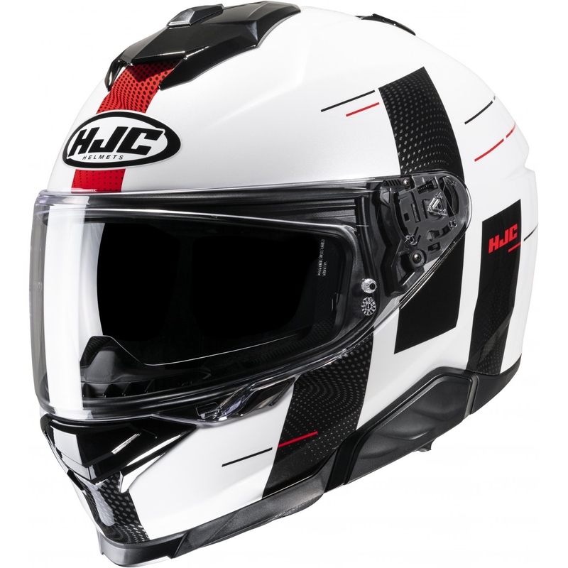 Casco moto integrale HJC i71 Peka MC1 rosso-nero-bianco