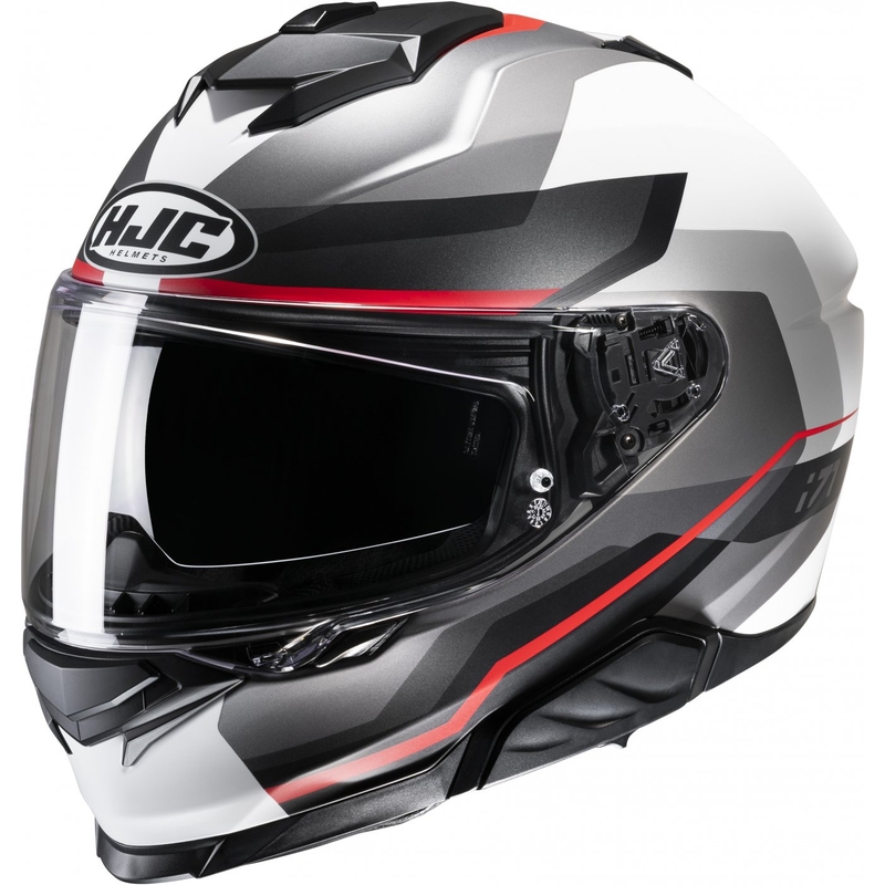 Casco moto integrale HJC i71 Nior MC1SF nero-grigio-bianco-rosso Saldi