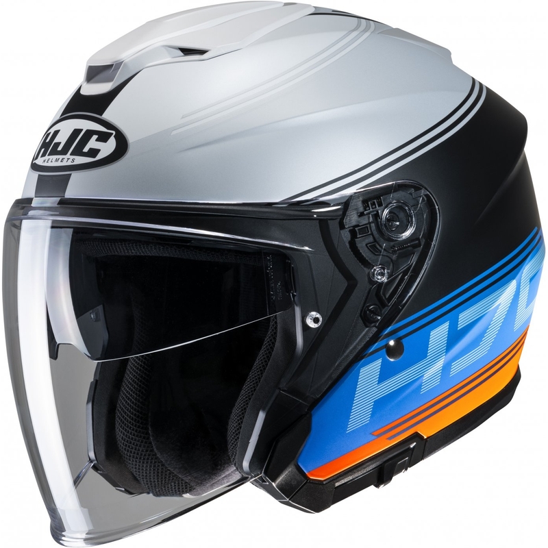 Casco moto aperto HJC i30 Vicom MC27SF arancio-blu-grigio-nero