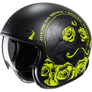 Casco moto aperto HJC V31 Desto MC3HSF nero-giallo fluo