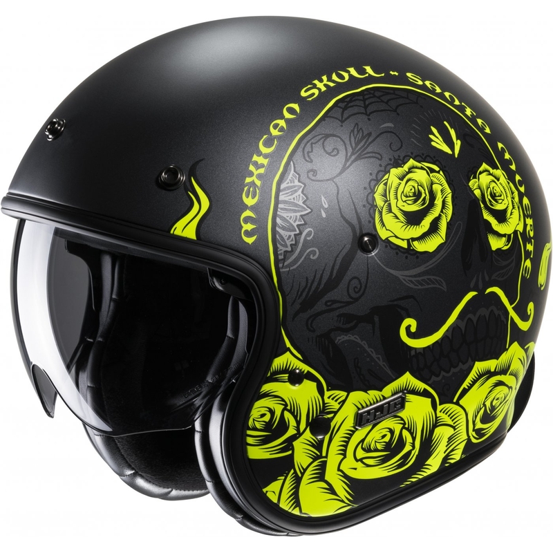 Casco moto aperto HJC V31 Desto MC3HSF nero-giallo fluo
