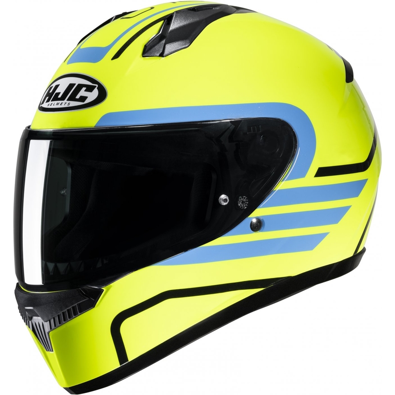 Casco moto integrale HJC C10 Lito MC3H blu-giallo fluo