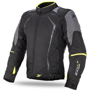 Giacca moto SEVENTY DEGREES SD-JR47 nero-grigio-giallo fluo