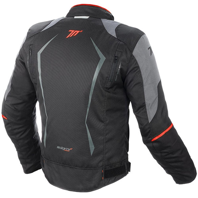 Giacca moto SEVENTY DEGREES SD-JR47 nero-grigio-rosso