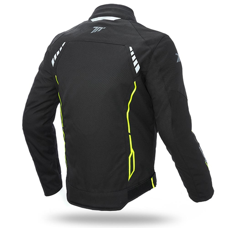 Giacca moto SEVENTY DEGREES SD-JR65 nero-giallo fluo