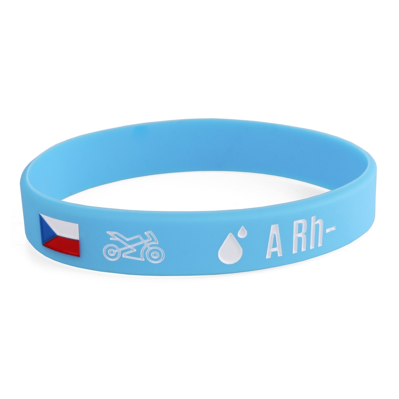 Bracciale da moto in silicone con gruppo sanguigno A RH-