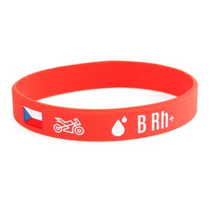 Bracciale in silicone con gruppo sanguigno B RH+