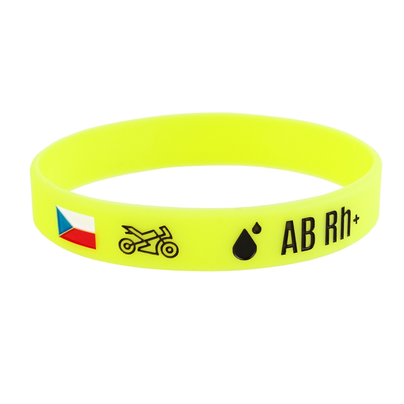 Bracciale in silicone con gruppo sanguigno AB RH+