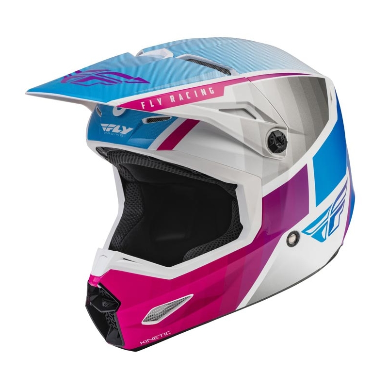 Casco da motocross FLY Racing Kinetic Drift rosa-bianco-blu