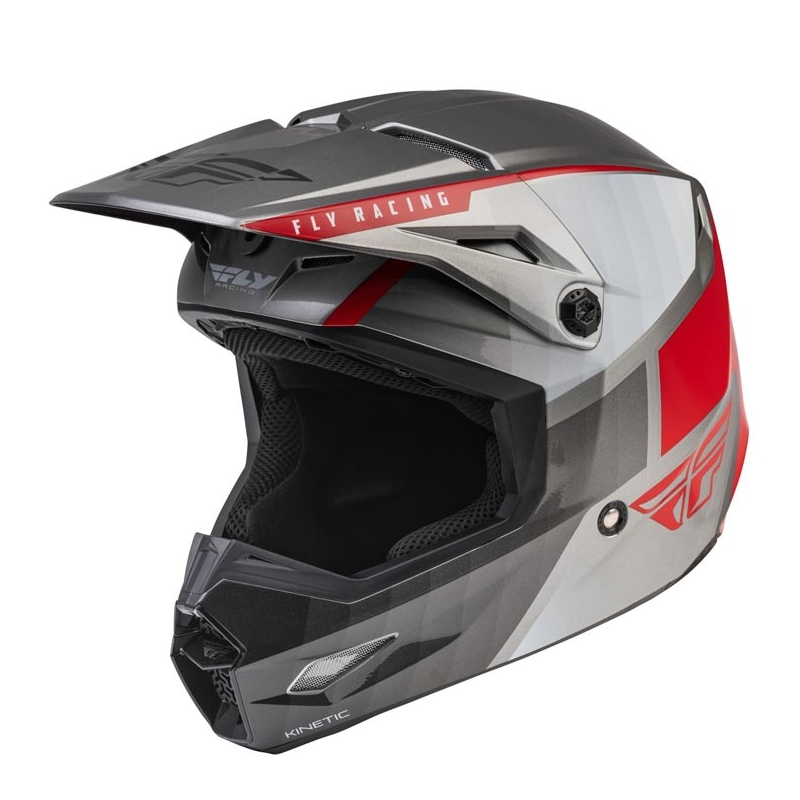 Casco da motocross FLY Racing Kinetic Drift grigio-rosso