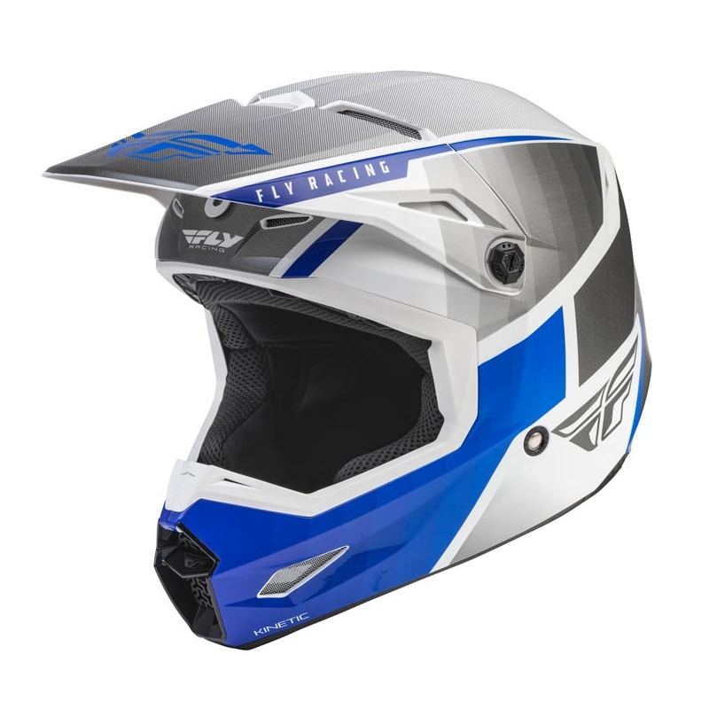 Casco da motocross FLY Racing Kinetic Drift blu-grigio-bianco