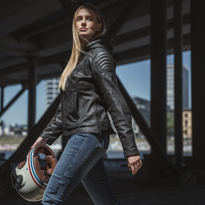 Giacca da moto da donna Rebelhorn Impala nera