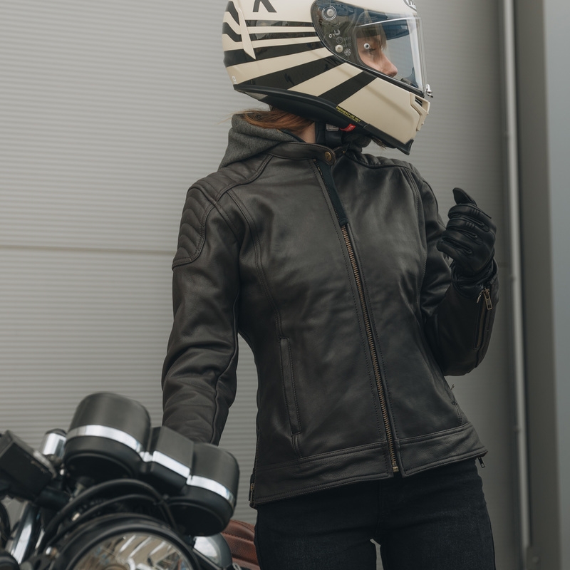Dámská bunda na motorku Rebelhorn Impala Vintage hnědá
