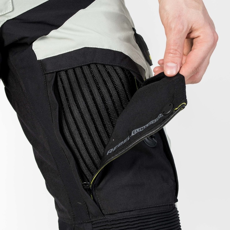 Pantaloni moto Rebelhorn Patrol grigio-nero-giallo fluo Saldi