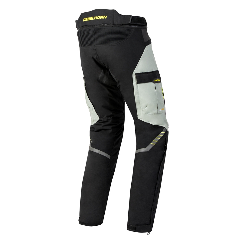 Pantaloni moto Rebelhorn Patrol grigio-nero-giallo fluo Saldi