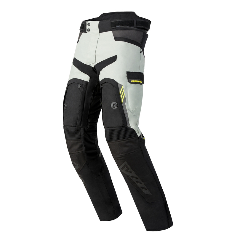 Pantaloni moto Rebelhorn Patrol grigio-nero-giallo fluo Saldi