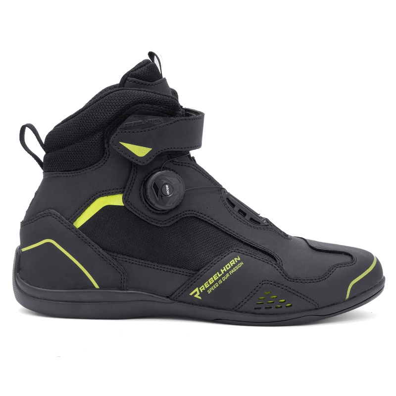 Stivali da moto Rebelhorn Spark II nero-giallo fluo