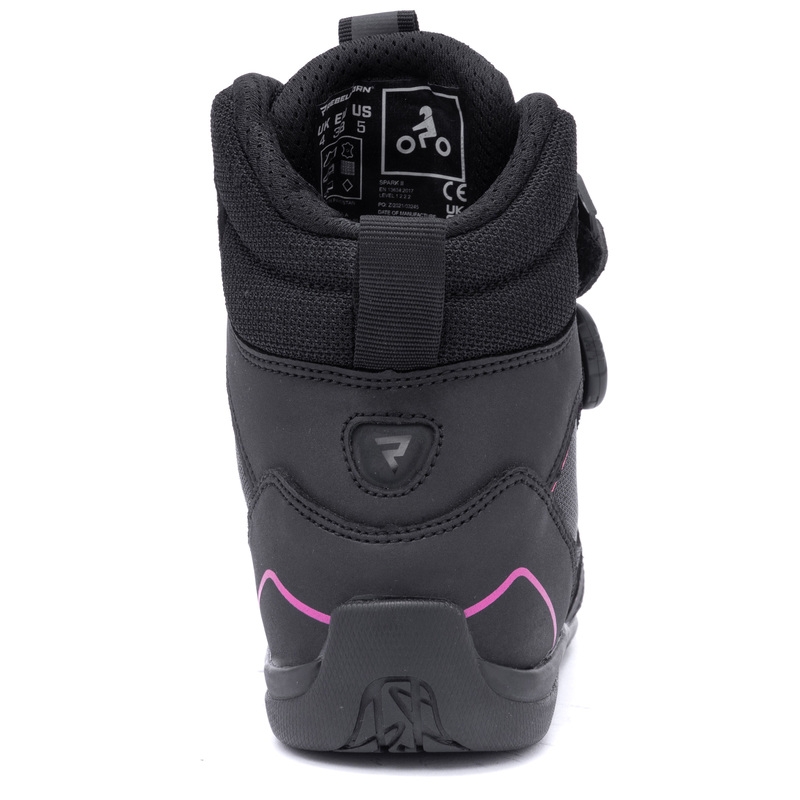 Stivali da moto da donna Rebelhorn Spark II neri e rosa
