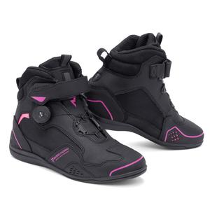 Stivali da moto da donna Rebelhorn Spark II neri e rosa