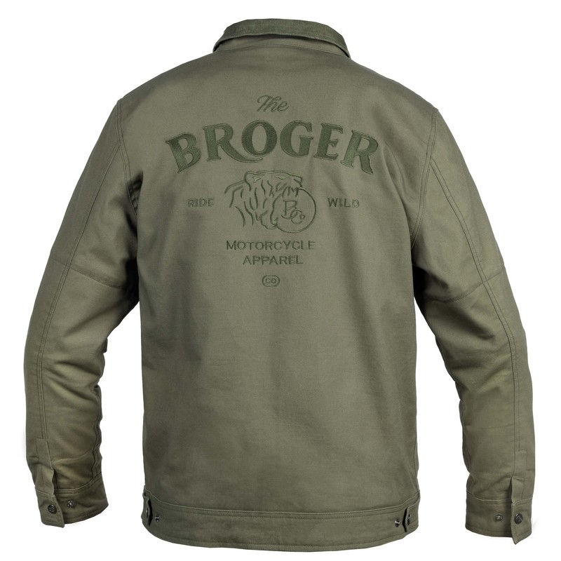 BROGER Giacca da moto Montana verde oliva Saldi