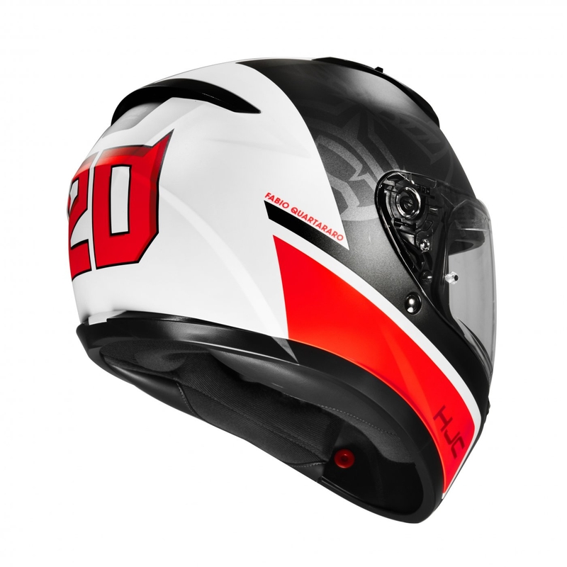 Casco moto integrale HJC C10 Fabio Quartararo 20 MC1SF nero-bianco-rosso