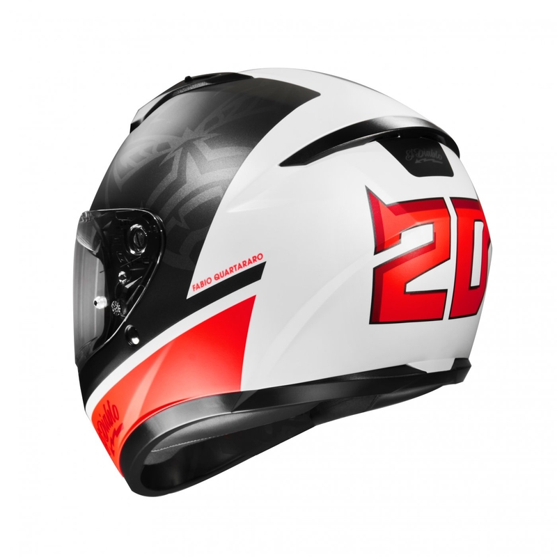 Casco moto integrale HJC C10 Fabio Quartararo 20 MC1SF nero-bianco-rosso