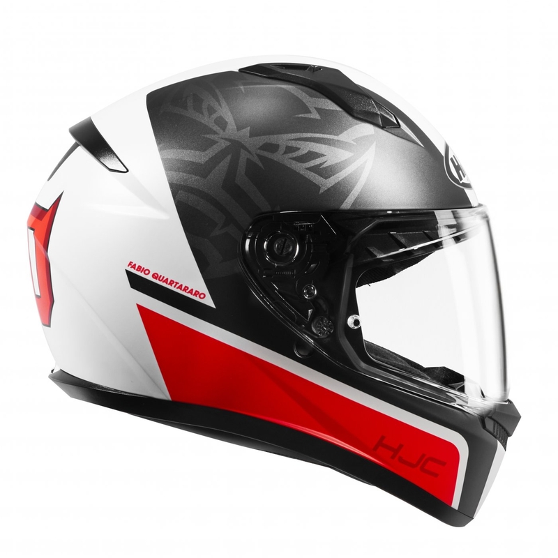 Casco moto integrale HJC C10 Fabio Quartararo 20 MC1SF nero-bianco-rosso