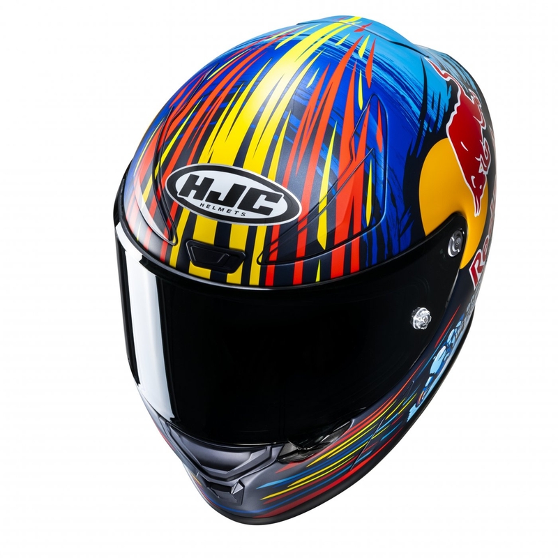 Casco moto integrale HJC RPHA 1 Redbull Jerez GP MC21SF rosso-giallo-blu