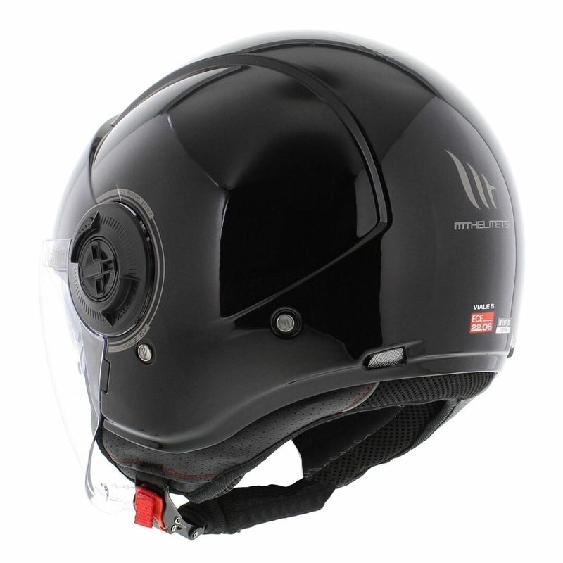 Casco moto jet MT Viale SV S nero lucido