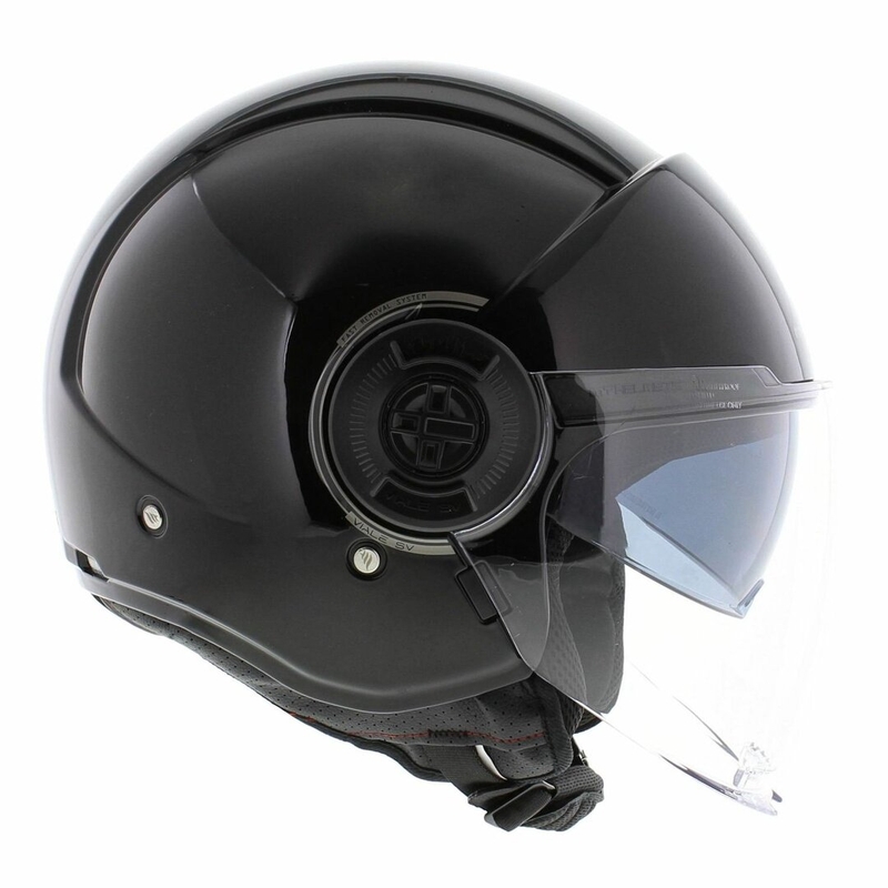 Casco moto jet MT Viale SV S nero lucido