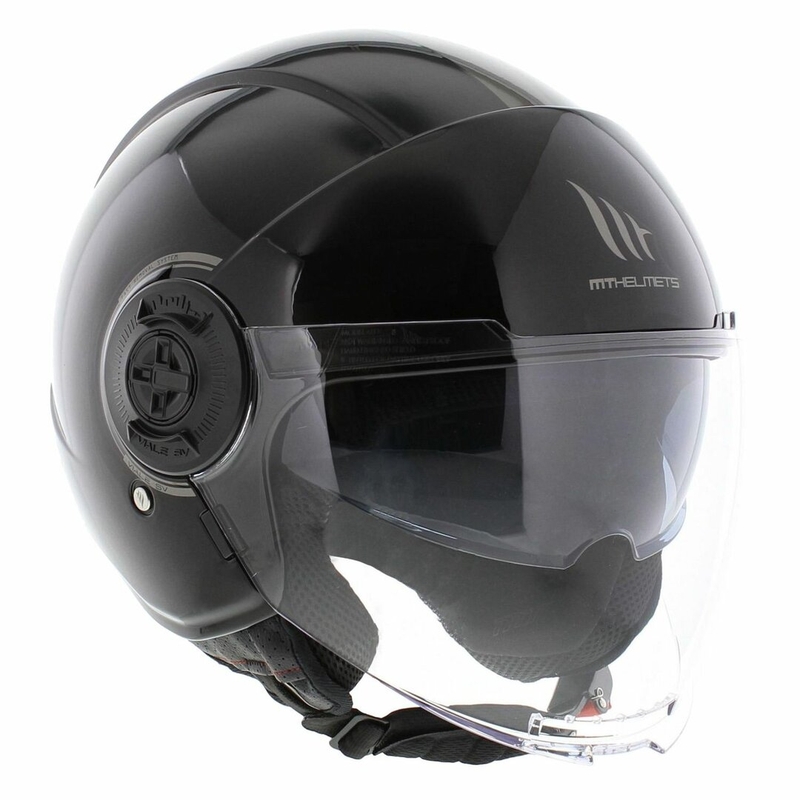 Casco moto jet MT Viale SV S nero lucido