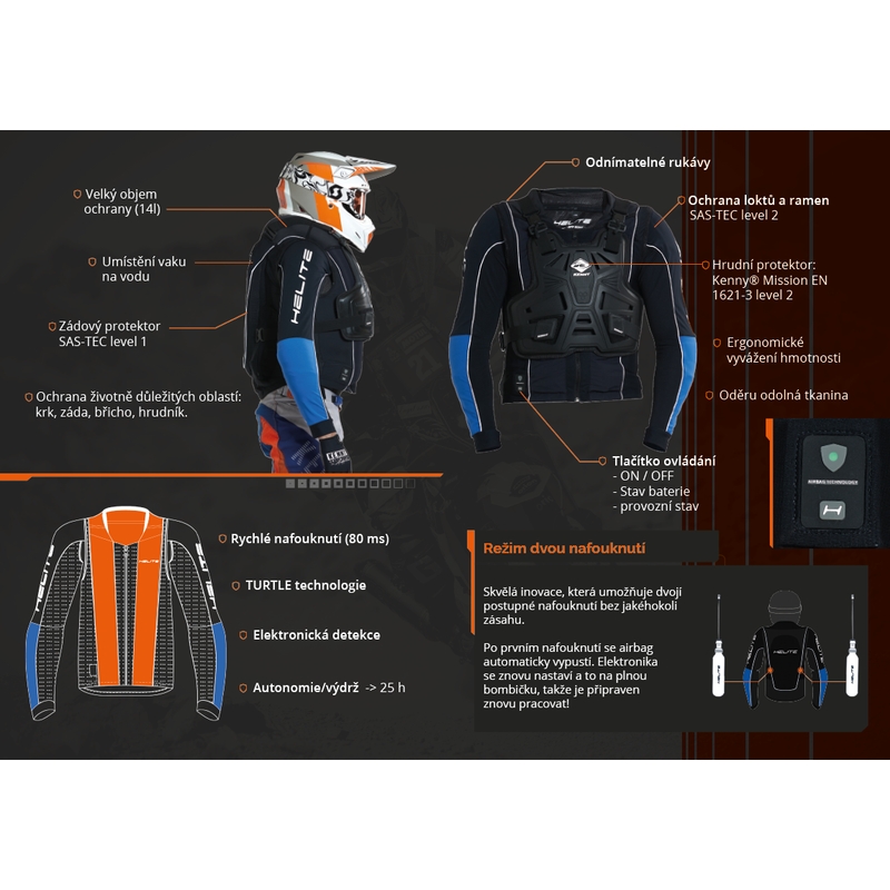 Airbag moto HELITE Airbag Off Road Dakar - Gilet