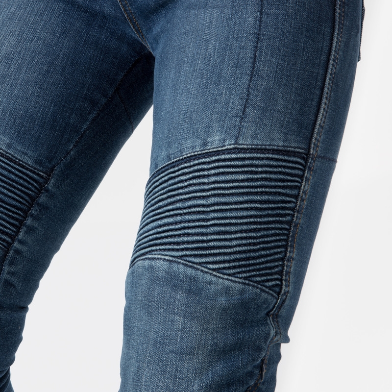 Jeans da moto Ozone Agness II da donna in blu slavato Saldi