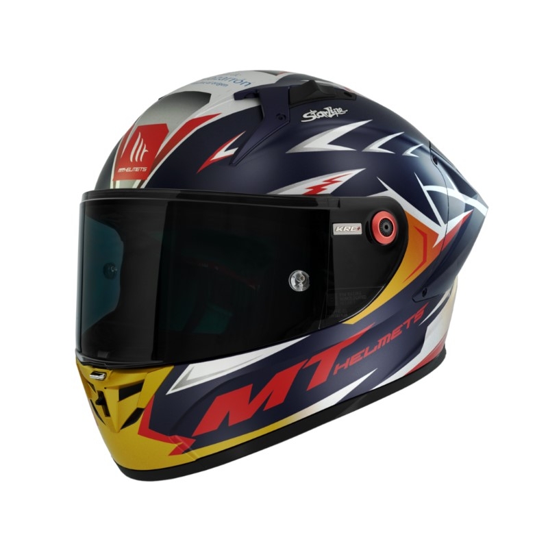 MT FF103PLUSC KRE+ Carbon Acosta A37 casco moto integrale blu-bianco-arancio opaco