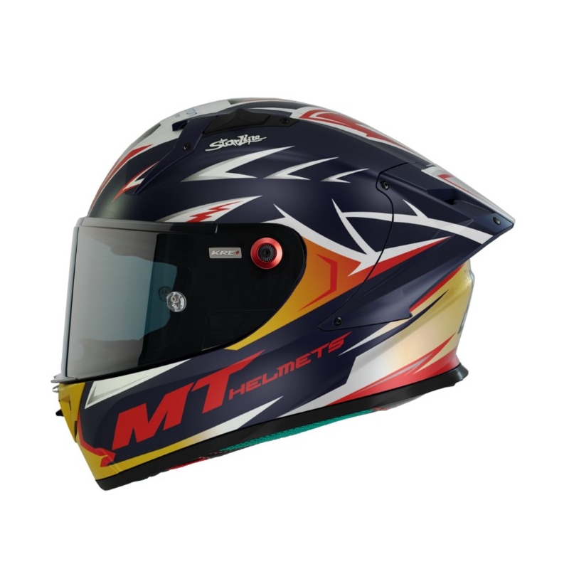 MT FF103PLUSC KRE+ Carbon Acosta A37 casco moto integrale blu-bianco-arancio opaco