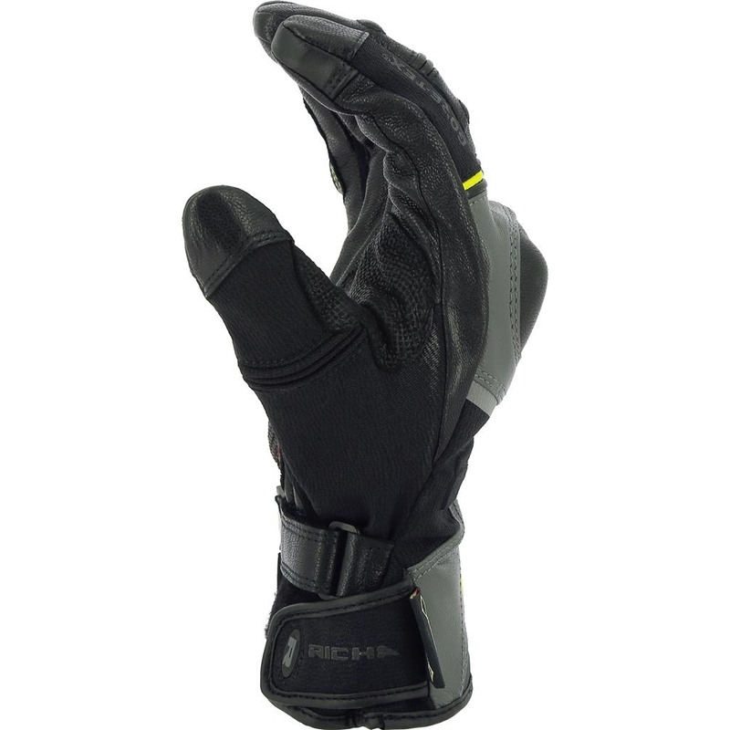 Rukavice na motorku RICHA Atlantic Gore-Tex černo-šedo-fluo žluté výprodej