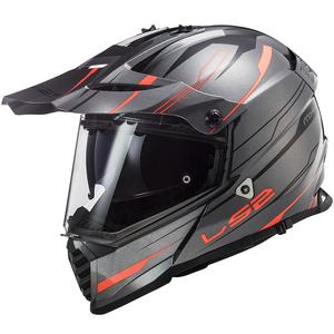 Casco da enduro LS2 MX436 Pioneer EVO Knight arancio titanio