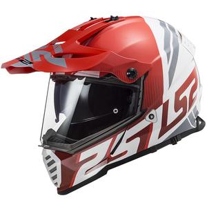 Casco da enduro LS2 MX436 Pioneer EVO Evolve bianco-grigio-rosso