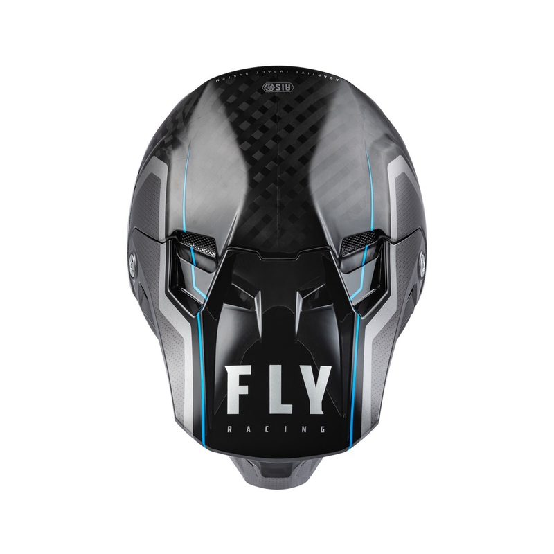 Casco da motocross FLY Racing Formula Axon nero-grigio-blu