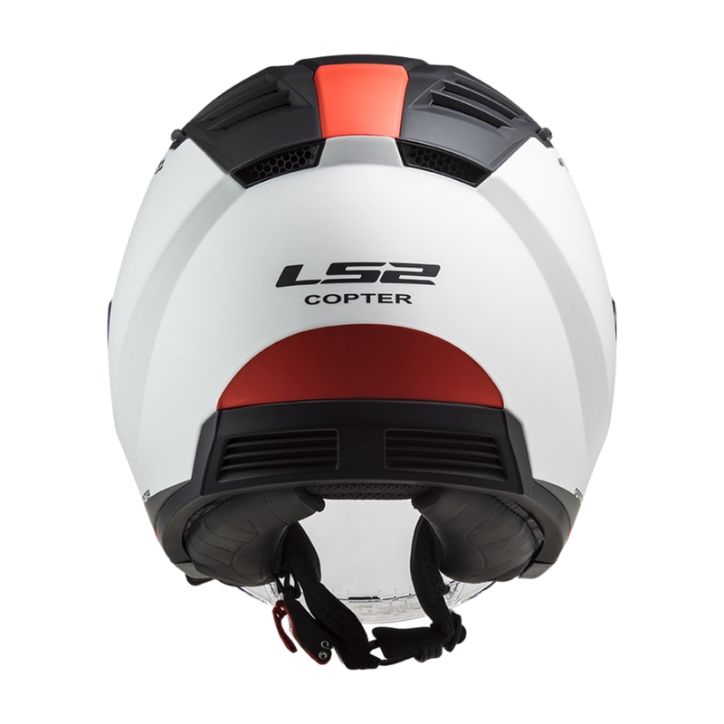 Casco moto aperto LS2 OF600 Copter II Urbane 06 bianco-rosso