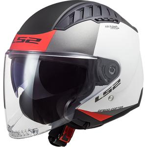 Casco moto aperto LS2 OF600 Copter II Urbane 06 bianco-rosso